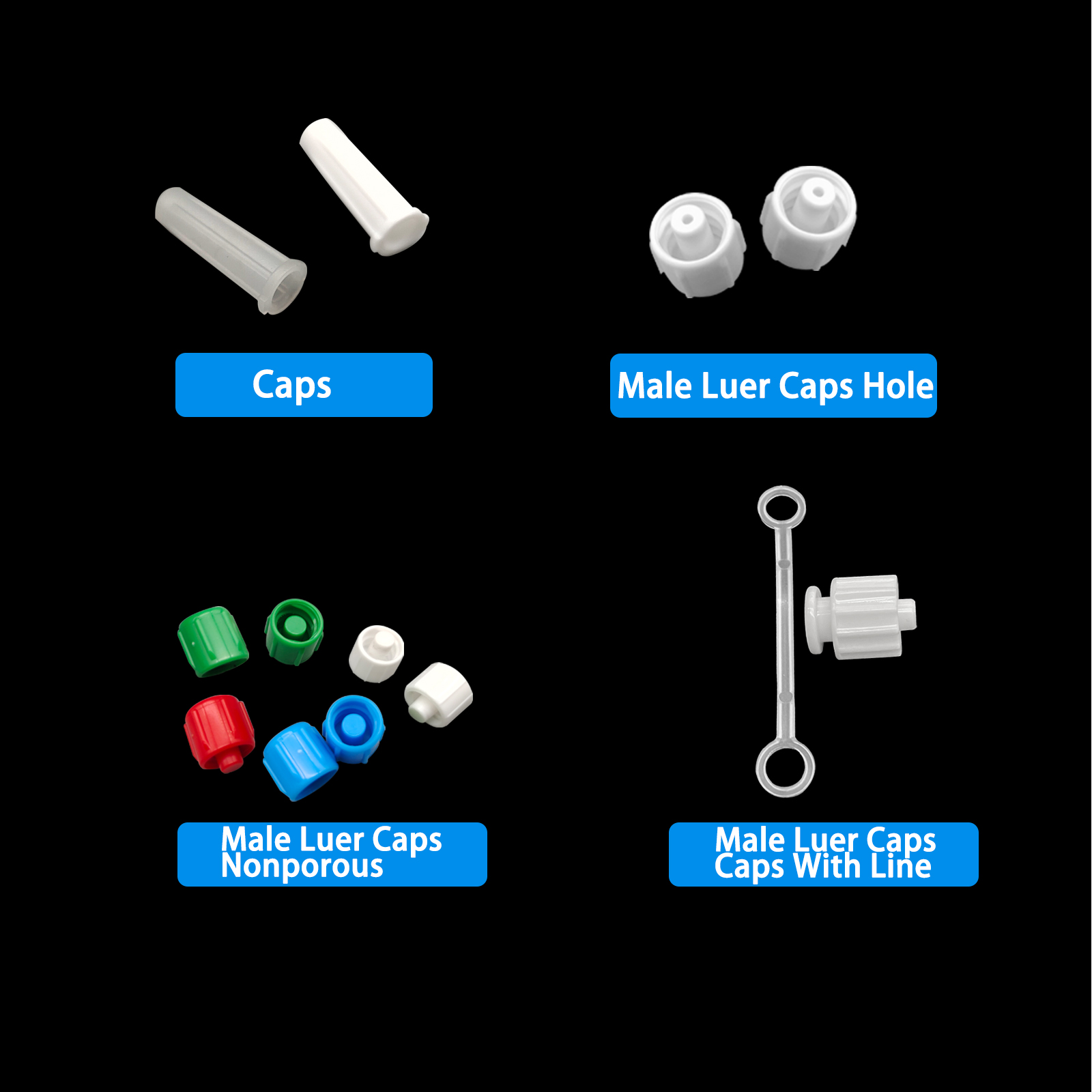 500pcs Male Luer Caps Hole for - огляд і ціна Medical Lab